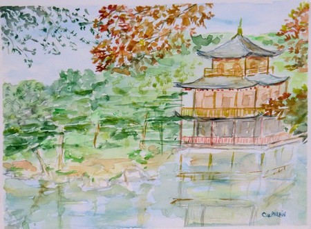 aquarelle, estampe japonaise.