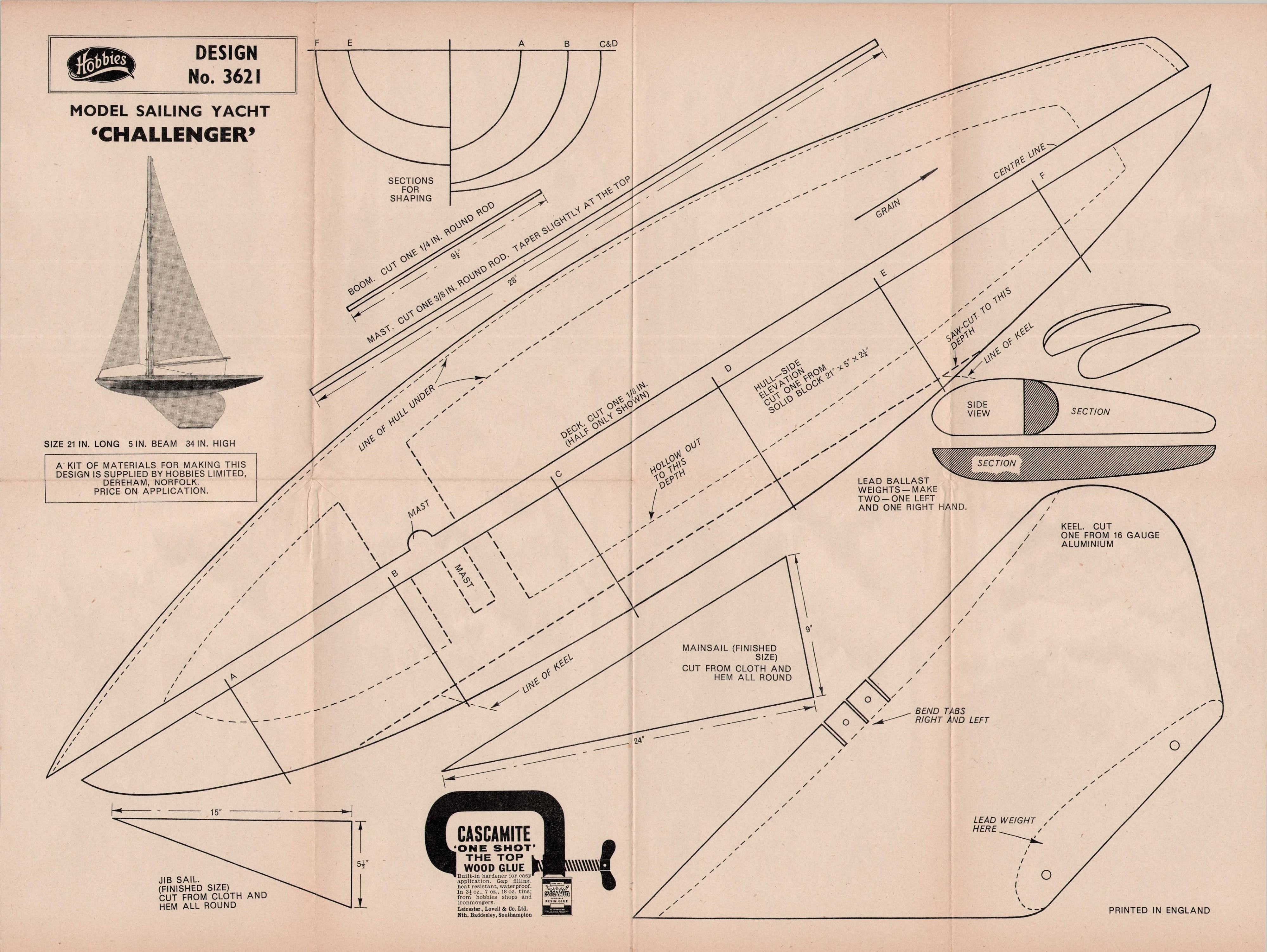 plan de Voilier de bassin Challenger