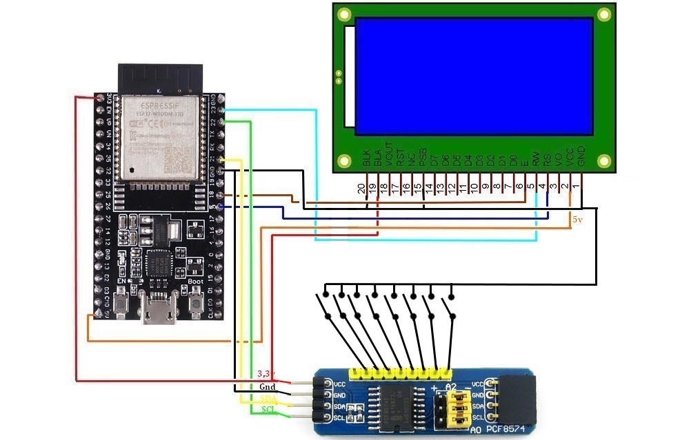 esp32+pcf8574+st7920