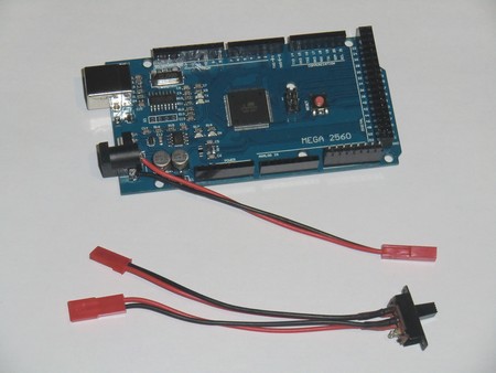 interrupteur et câbles JST pour l'accu LIPO