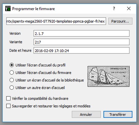 transférer le firmware dans la radio