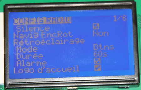 paramètres rétroéclairage
