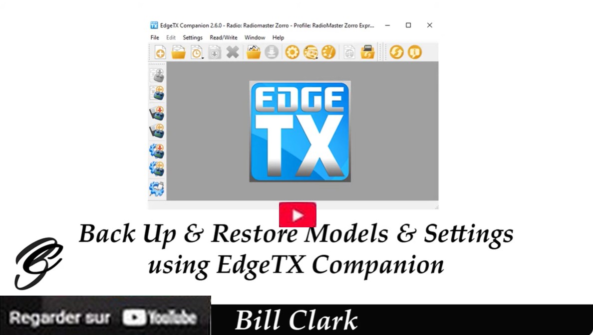 EdgeTX Companion Sauvegarde et restauration des modèles et paramètres radio